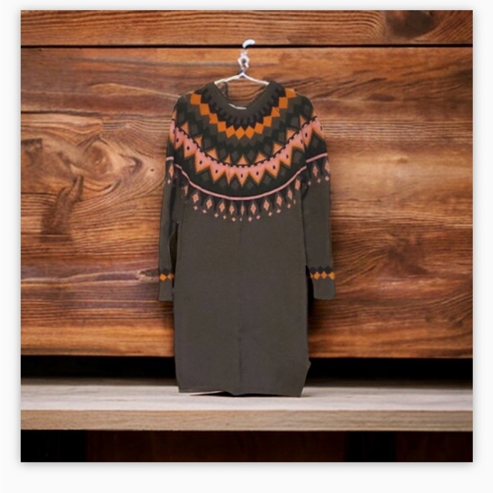 Noisy May Sweater dress -Grey -Beautiful Fair aisle pattern NWOT -Sz M​​​​​ - Picture 7 of 10
